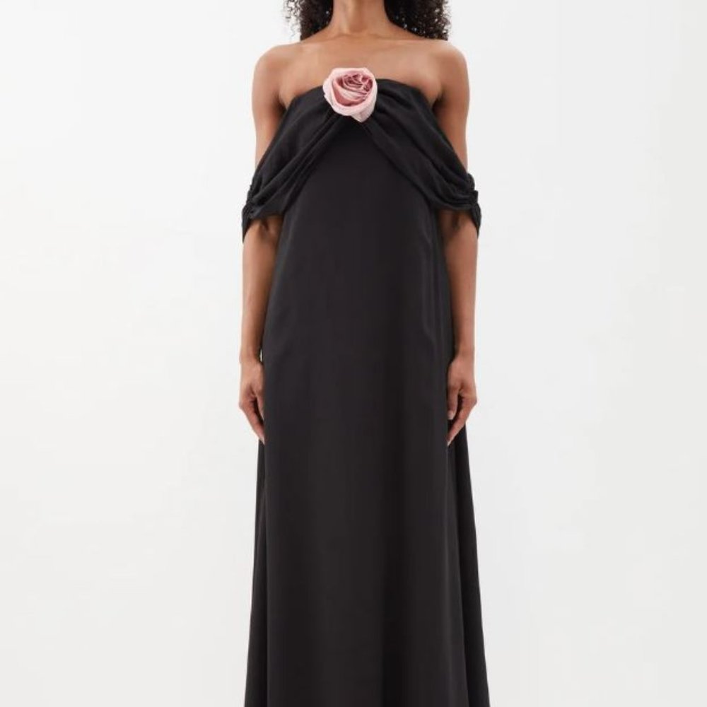 NWT BERNADETTE Daffodil off-the-shoulder silk gown